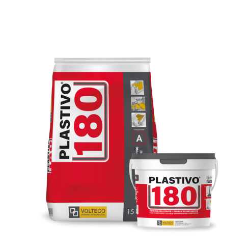 Plastivo Volteco 180 impermeabilizzante flessibile bicomponente (sacco 15 kg + liquido 5 kg) Volteco - 2