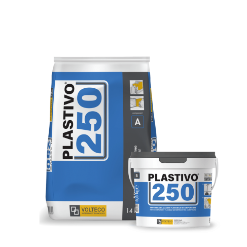 Plastivo Volteco 250 impermeabilizzante elastico bicomponente (sacco 14 kg + liquido 6,6 kg) Volteco - 2