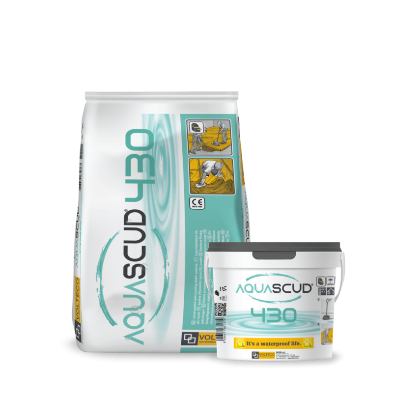 Aquascud Volteco 430 impermeabilizzante bicomponente (sacco 12 kg + liquido 6 kg) Volteco - 2