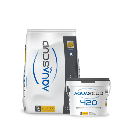 Aquascud Volteco 420 impermeabilizzante bicomponente (sacco 15 kg + liquido 5,7 kg) Volteco - 1