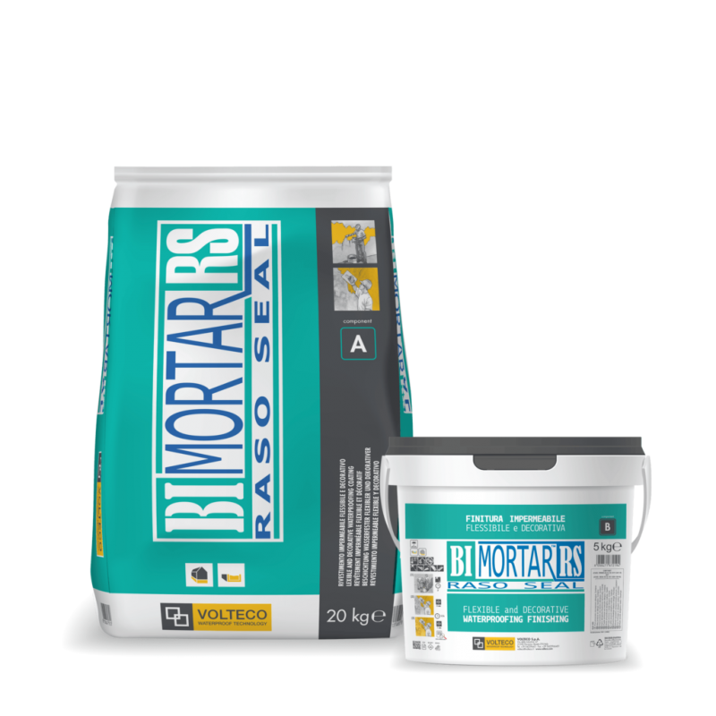Rasante cementizio Volteco Bi Mortar Raso Seal (Sacco da 20 Kg + Secchio da 5 Kg) Volteco - 1