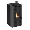 Stufa a pellet ermetica TermoVana Maria 9 UP Grafite Opaco con uscita fumi superiore, 8kW