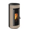 Stufa a pellet ermetica TermoVana Charly 9 BACK Tortora Vintage con sarico posteriore, 8,8kW