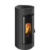 Stufa a pellet ermetica TermoVana Charly 9 BACK Grafite Opaco con sarico posteriore, 8,8kW