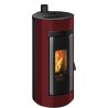 Stufa a pellet ermetica TermoVana Charly 9 UP Bordeaux Vintage con sarico superiore, 8,8kW