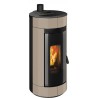 Stufa a pellet ermetica TermoVana Charly 9 UP Tortora Vintage con sarico superiore, 8,8kW