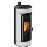 Stufa a pellet ermetica TermoVana Charly 9 UP Bianco Opaco con sarico superiore, 8,8kW
