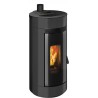 Stufa a pellet ermetica TermoVana Charly 9 UP Grafite Opaco con sarico superiore, 8,8kW