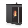 Stufa a pellet ermetica TermoVana Fine 14.3 UP Grafite Opaco canalizzabile con scarico superiore, 13kW
