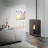 Stufa a pellet ermetica TermoVana Fine 14.3 UP Grafite Opaco canalizzabile con scarico superiore, 13kW -1