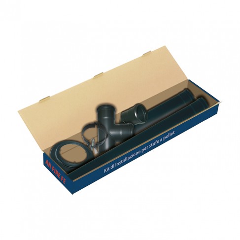 Kit tubi AN FIRE FE DN 80 ferro nero verniciato opaco per stufe a legna e pellet An Camini - 1