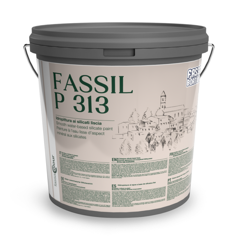 Idropittura Fassa FASSIL P313 minerale ai silicati liscia bianca (Secchio da 5 e 14 lt)