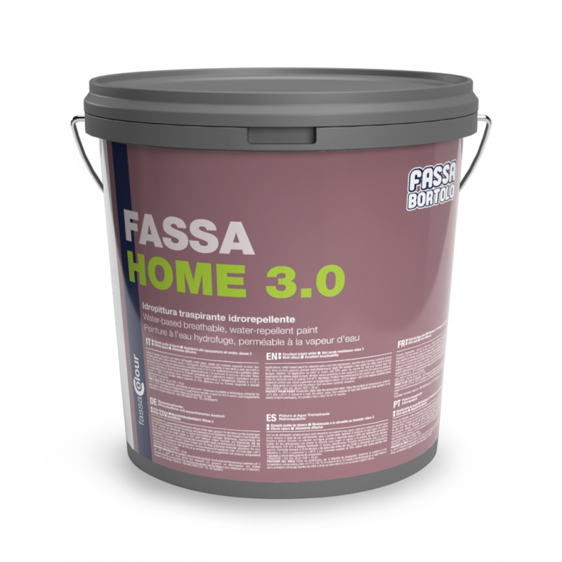 Idropittura per interni bianca Fassa Bortolo Home 3.0 traspirante e idrorepellente (Secchio 5-14 lt)