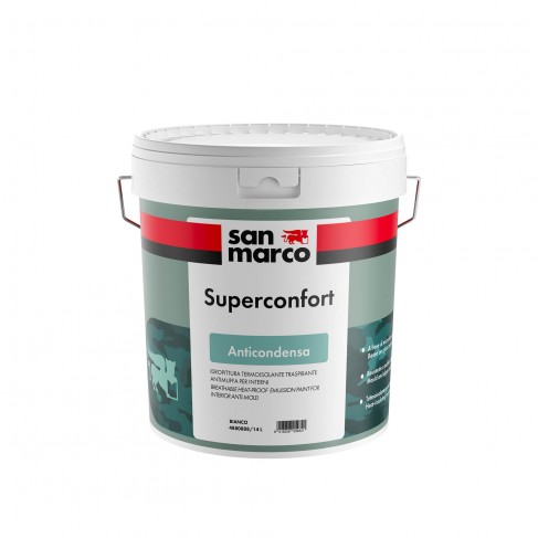 Idropittura anticondensa, termoisolante, antimuffa Superconfort San Marco per interni (Secchio da 1, 4, 10 o 14Lt)