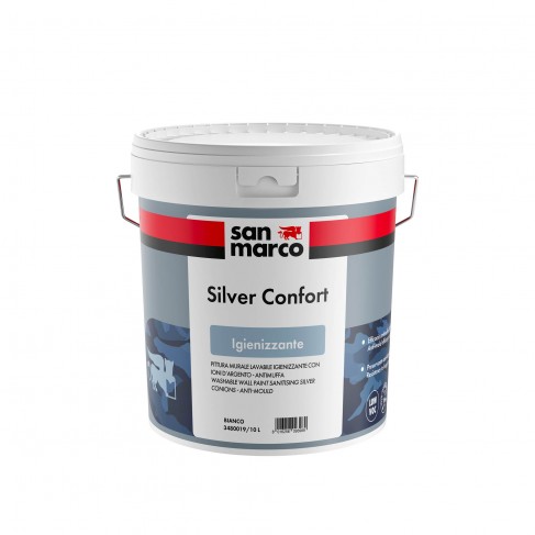 Idropittura igienizzante antimuffa Silver confort San Marco bianca per interni (Secchio da 4 o 10Lt)