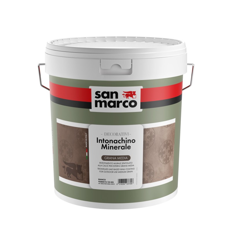 Intonachino minerale San Marco grana media spatolato per esterni (Secchio 25Kg)