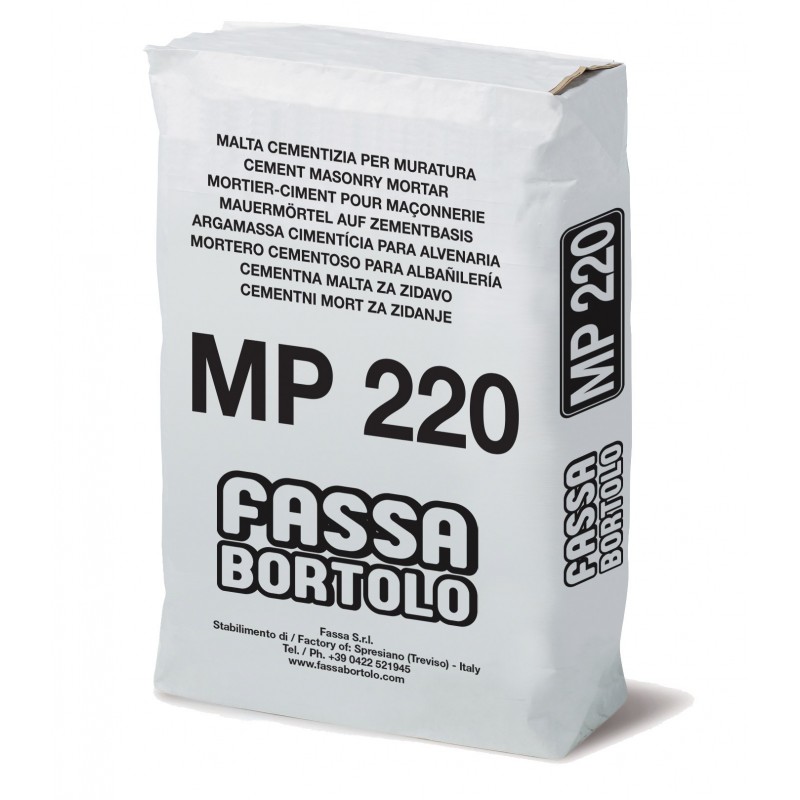 Malta cementizia Fassa MP220 ad alta resistenza per muratura (Sacco da 25 kg) Fassa Bortolo - 1