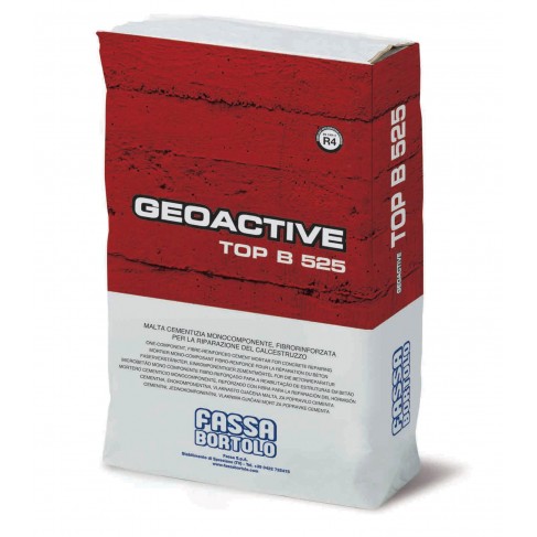 Malta cementizia Fassa Geoactive Top B525 monocomponente, tixotropica, fibrorinforzata, a ritiro compensato (Sacco da 25 Kg) Fas