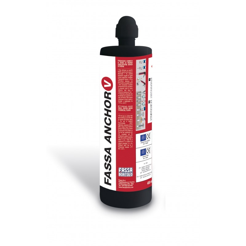 Fissaggio chimico Fassa Anchor V a base di resina vinilestere senza stirene per carichi strutturali (Scatola 12 pezzi) Fassa Bor