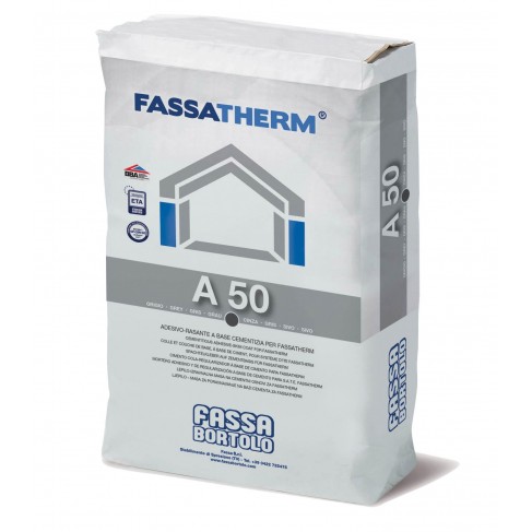 Collante-Rasante Fassa A50 a base cementizia grigio e bianco (Sacco da 25 Kg) Fassa Bortolo - 1
