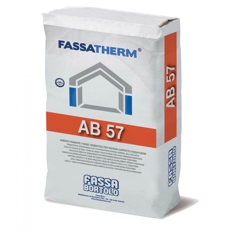 Collante-Rasante Fassa AB57 a base cementizia bianco (Sacco da 25 Kg) Fassa Bortolo - 1