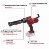 EINHELL PISTOLA PER SILICONE A CARTUCCIA A BATTERIA TE-SG 18/10 Li-Solo