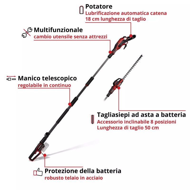 EINHELL UTENSILE MULTIFUNZIONE GP-HC 18/5020 Li T BL-Solo