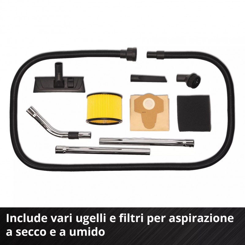 EINHELL ASPIRASOLIDI E LIQUIDI A BATTERIA TE-VC 36/25 Li S-Solo