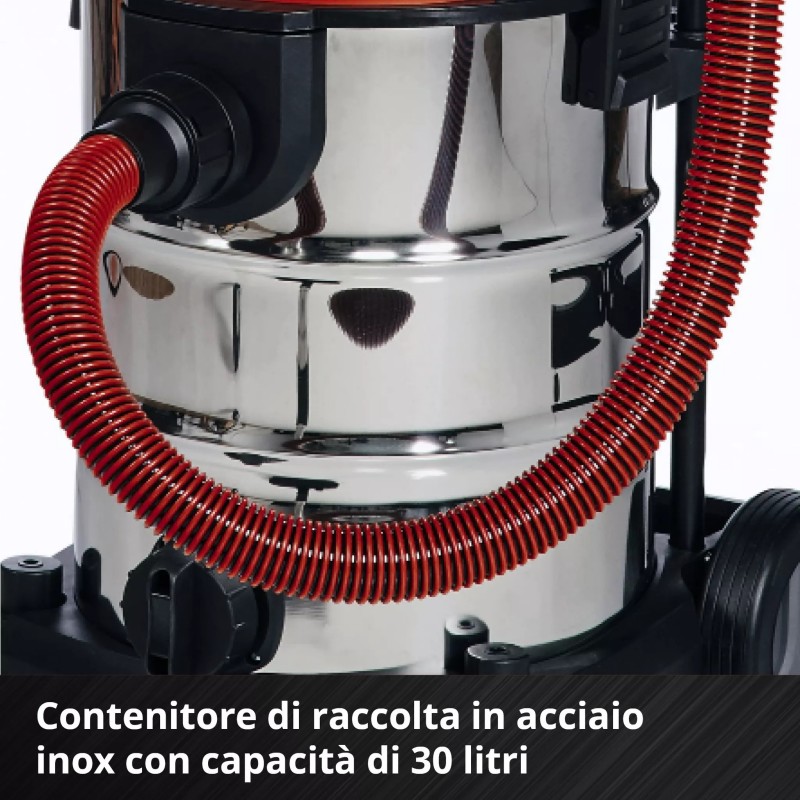 EINHELL ASPIRASOLIDI E LIQUIDI A BATTERIA TE-VC 36/30 Li S-Solo
