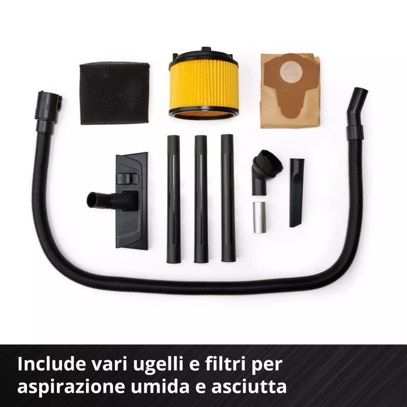 EINHELL ASPIRASOLIDI E LIQUIDI TC-VC 18/20 Li S-Solo