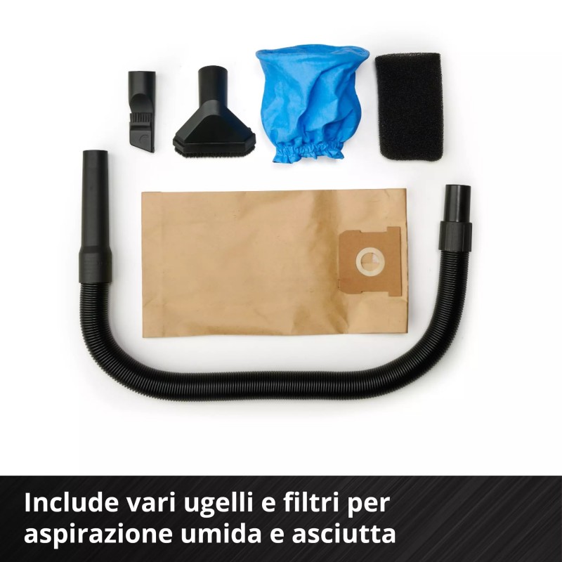 EINHELL ASPIRASOLIDI E LIQUIDI TE-VC 18/10 Li-Solo