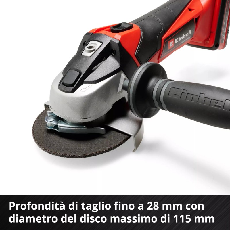 EINHELL SMERIGLIATRICE ANGOLARE TE-AG 18/115 Li-SOLO