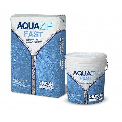 Impermeabilizzante Fassa Aquazip Fast di colore grigio e bianco (Sacco da 20 Kg + Secchio da 16 Kg) Fassa Bortolo - 1