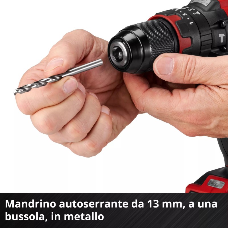 EINHELL TRAPANO A PERCUSSIONE A BATTERIA TE-CD 18/40 Li-i +64 (1x2