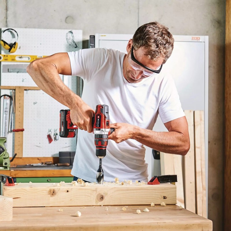 EINHELL TRAPANO A PERCUSSIONE A BATTERIA TE-CD 18/48 Li-i (2x2