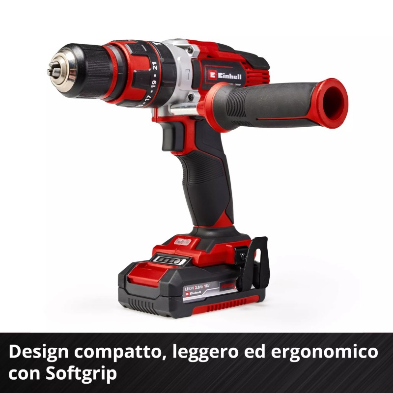 EINHELL TRAPANO A PERCUSSIONE A BATTERIA TE-CD 18/48 Li-i (2x2