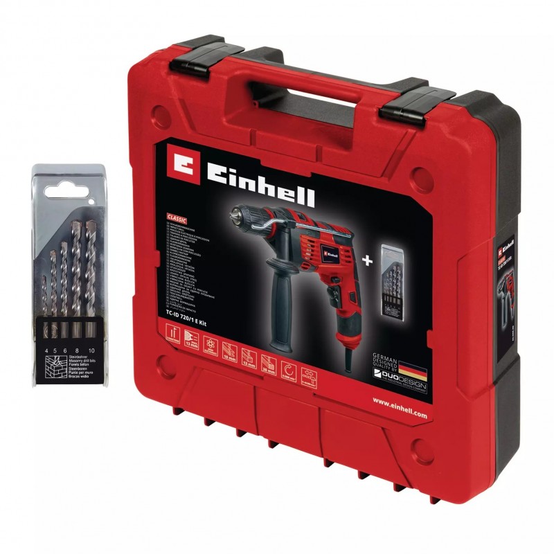 EINHELL TRAPANO A PERCUSSIONE TC-ID 720/1 E Kit