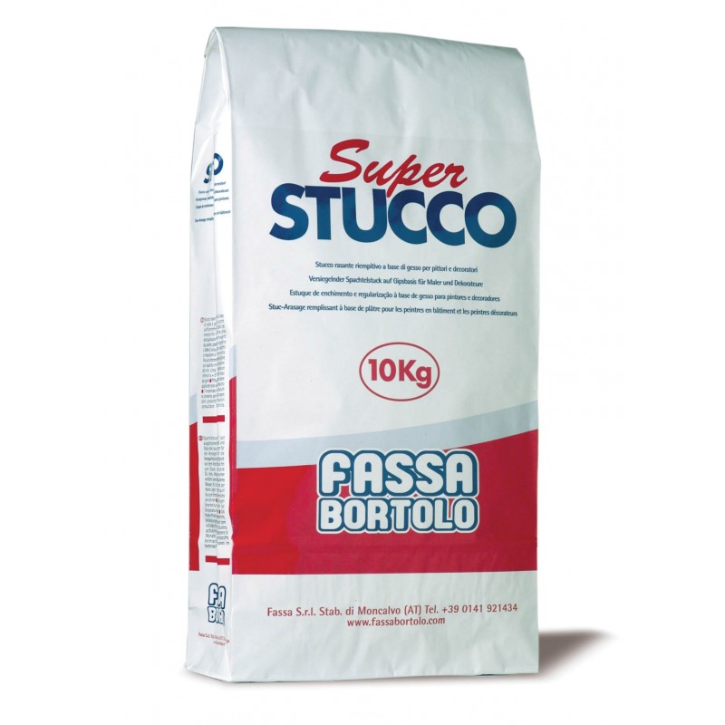 Stucco Fassa Super Stucco rasante riempitivo a base di gesso per pittori e decoratori (Sacco da 10 Kg) Fassa Bortolo - 1