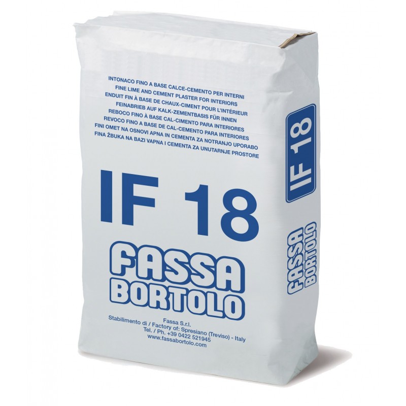 Intonaco di finitura Fassa IF18 a base di calce e cemento bianco per interni (Sacco da 25 kg) Fassa Bortolo - 1
