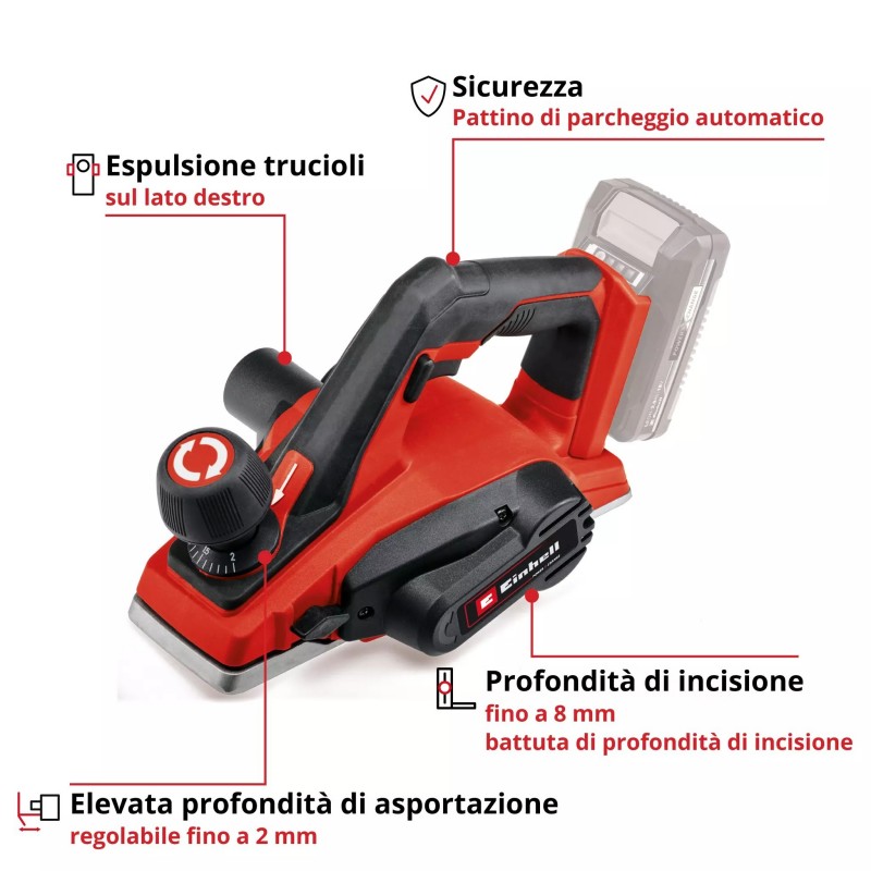EINHELL PIALLA A BATTERIA TE-PL 18/82 Li - Solo