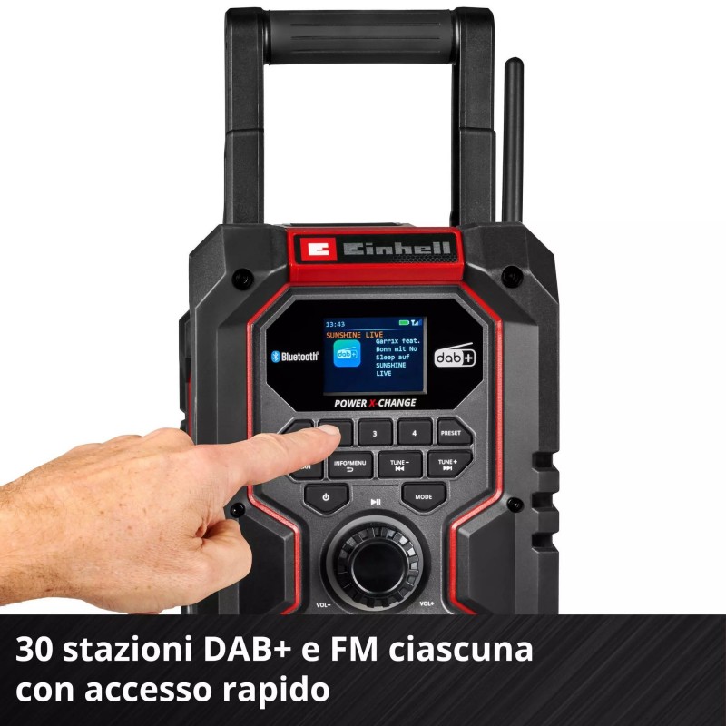 EINHELL RADIO DA CANTIERE TE-CR 18 Li DAB+/FM/BT - Solo