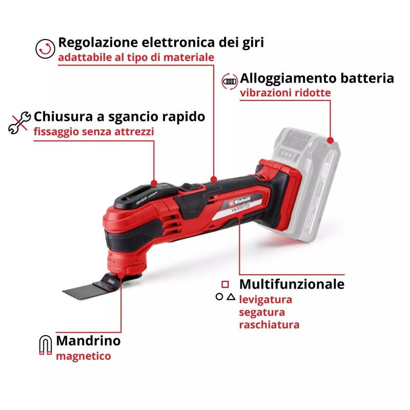 EINHELL UTENSILE MULTIFUNZIONE A BATTERIA VARRITO