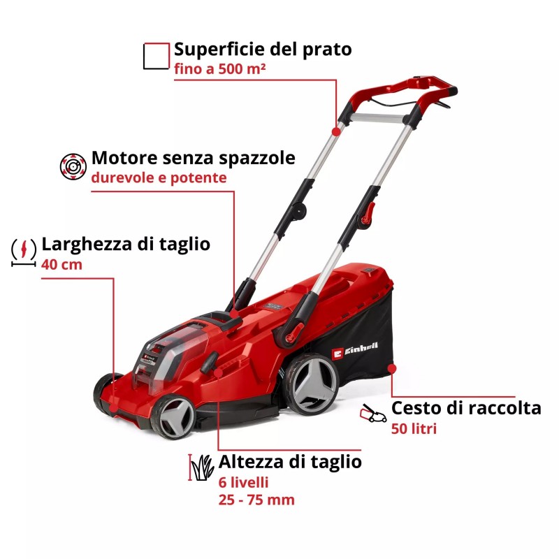 EINHELL RASAERBA A BATTERIA RASARRO 36/40 (2x4.0Ah)
