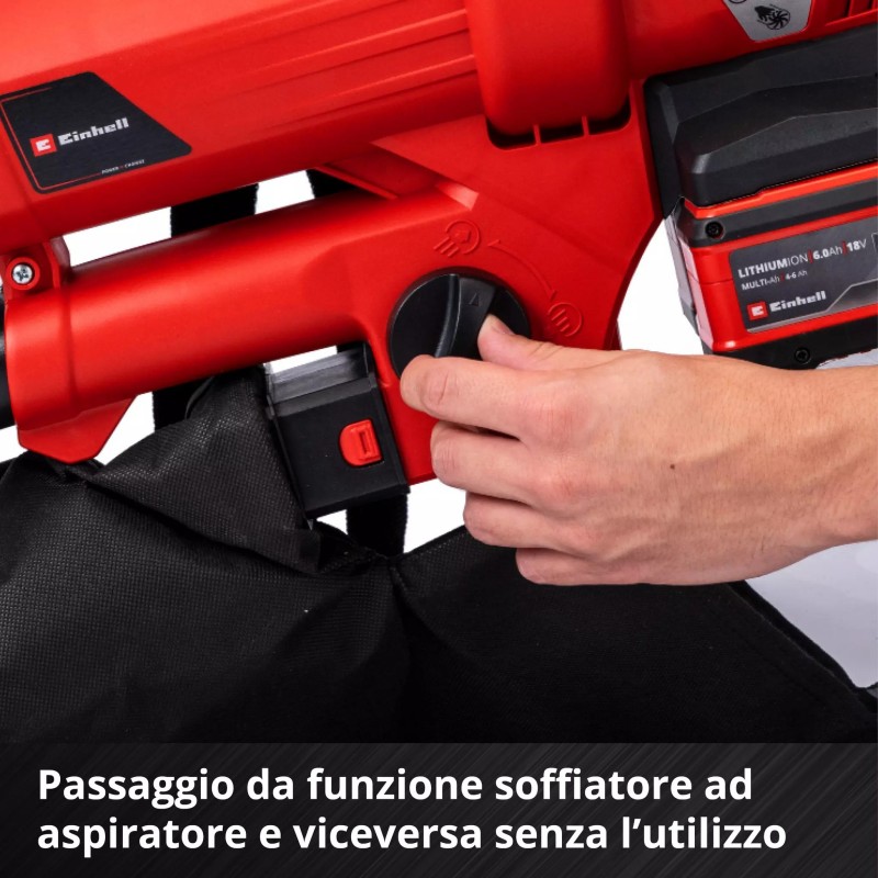EINHELL SOFFIATORE E ASPIRATORE PER FOGLIE GE-CL 36 Li E-Solo