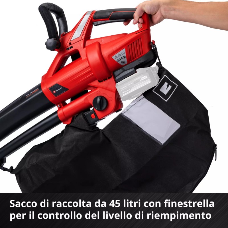 EINHELL SOFFIATORE E ASPIRATORE PER FOGLIE GE-CL 36 Li E-Solo