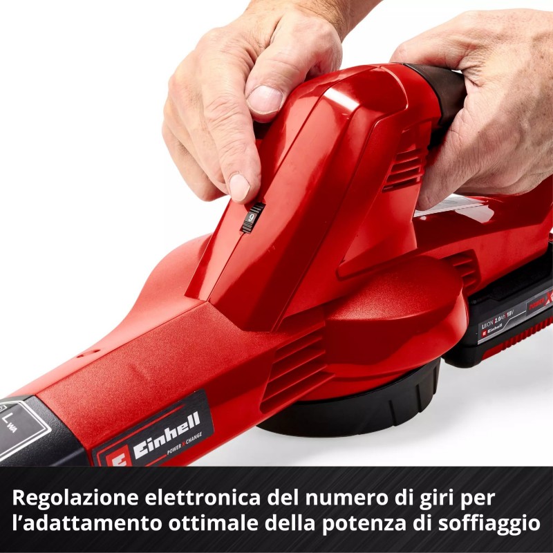 EINHELL SOFFIATORE PER FOGLIE A BATTERIA GC-CL 18 Li E Kit (1x2