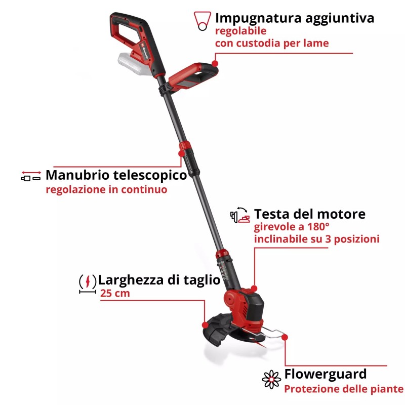 EINHELL TAGLIABORDI A BATTERIA GE-CT 18/25 Li-Solo