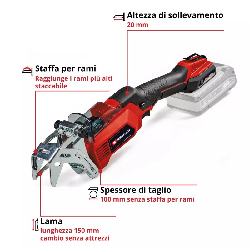 EINHELL TAGLIARAMI A BATTERIA GE-GS 18/150 Li-Solo