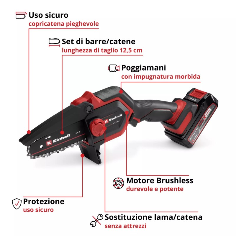 EINHELL MOTOSEGA A BATTERIA GE-PS 18/15 Li Bag Kit