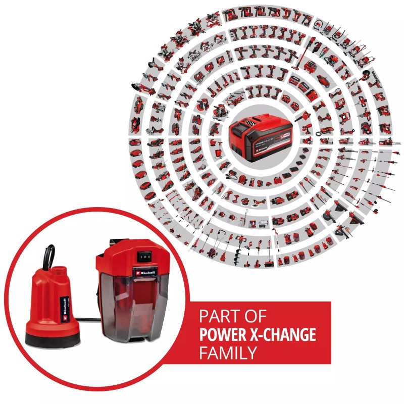 EINHELL POMPA PER ACQUE CHIARE A BATTERIA GE-SP 18 LL Li - Solo